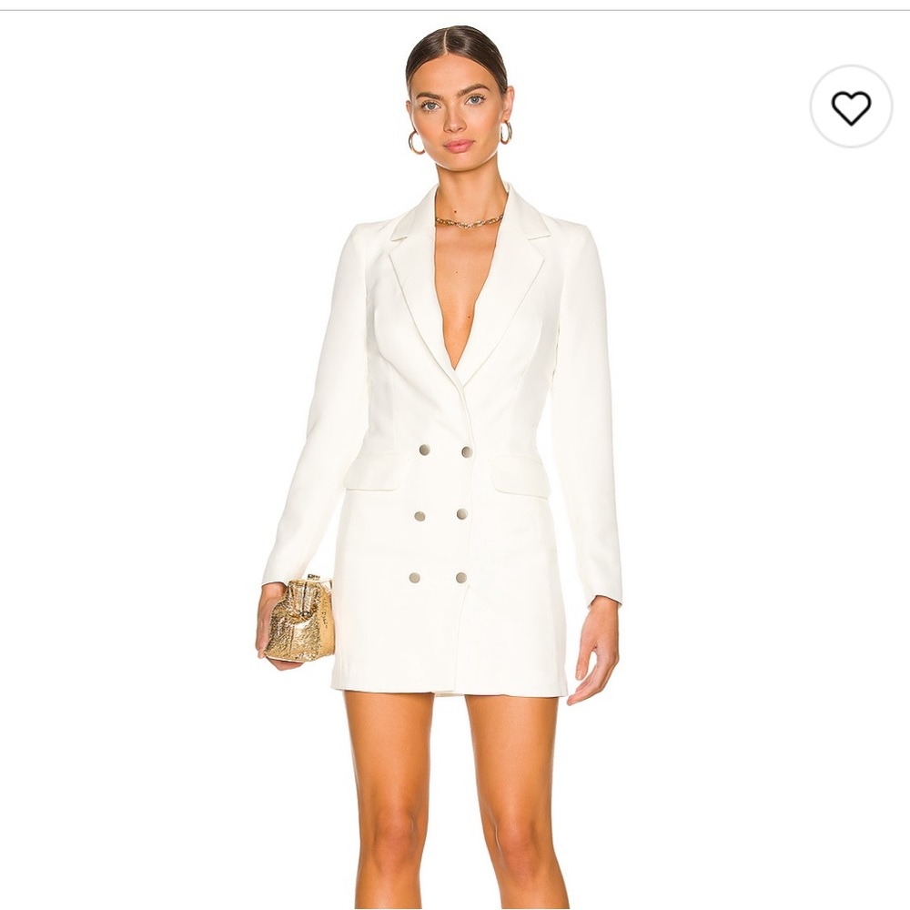 REVOLVE MADELINE WHITE BLAZER DRESS